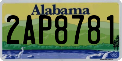 AL license plate 2AP8781