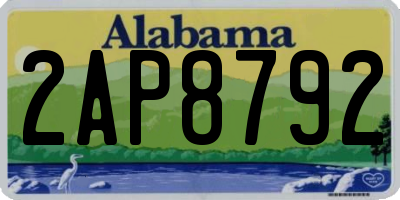 AL license plate 2AP8792