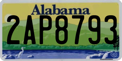 AL license plate 2AP8793