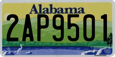 AL license plate 2AP9501
