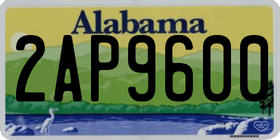 AL license plate 2AP9600