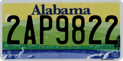 AL license plate 2AP9822