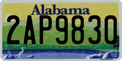 AL license plate 2AP9830
