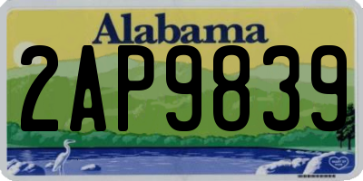 AL license plate 2AP9839
