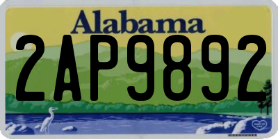 AL license plate 2AP9892