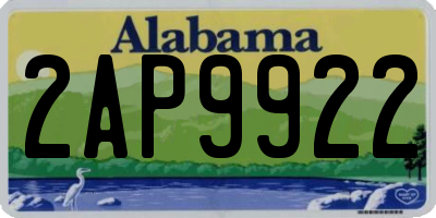 AL license plate 2AP9922