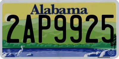 AL license plate 2AP9925