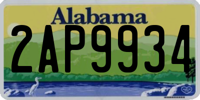 AL license plate 2AP9934