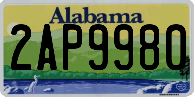 AL license plate 2AP9980