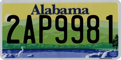 AL license plate 2AP9981