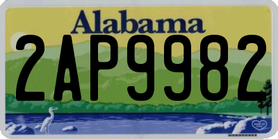 AL license plate 2AP9982
