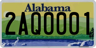 AL license plate 2AQ0001