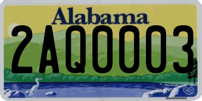AL license plate 2AQ0003