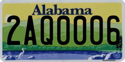 AL license plate 2AQ0006
