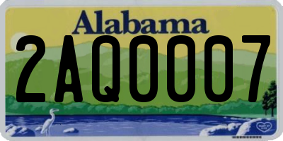 AL license plate 2AQ0007
