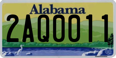 AL license plate 2AQ0011