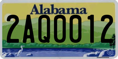 AL license plate 2AQ0012