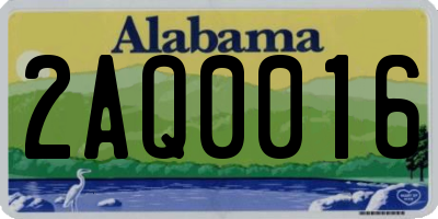 AL license plate 2AQ0016