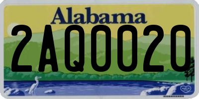 AL license plate 2AQ0020