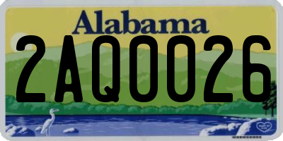 AL license plate 2AQ0026