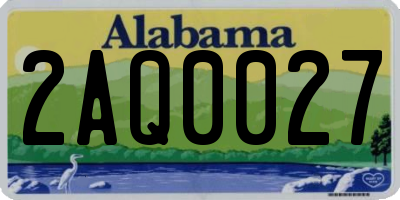 AL license plate 2AQ0027
