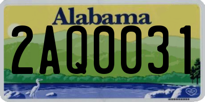 AL license plate 2AQ0031