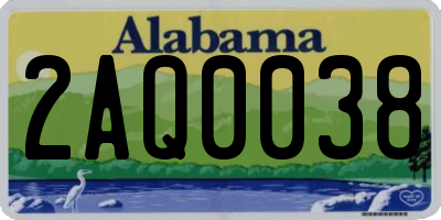 AL license plate 2AQ0038