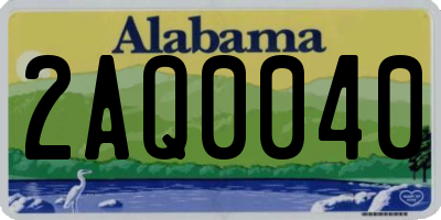 AL license plate 2AQ0040