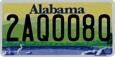 AL license plate 2AQ0080