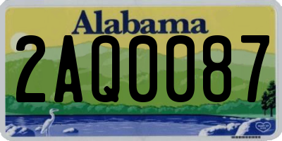 AL license plate 2AQ0087