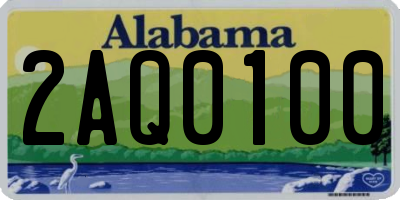 AL license plate 2AQ0100