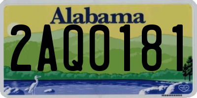 AL license plate 2AQ0181