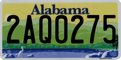 AL license plate 2AQ0275