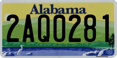 AL license plate 2AQ0281