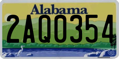 AL license plate 2AQ0354
