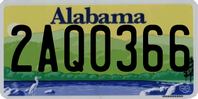 AL license plate 2AQ0366