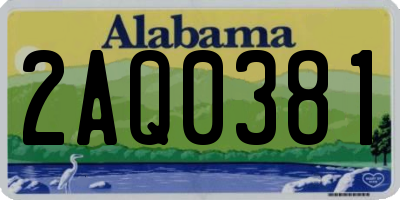 AL license plate 2AQ0381