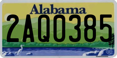 AL license plate 2AQ0385