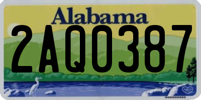 AL license plate 2AQ0387