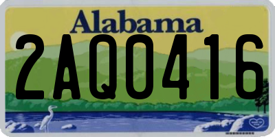 AL license plate 2AQ0416