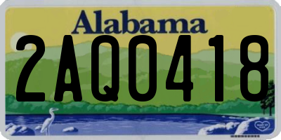AL license plate 2AQ0418