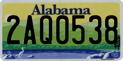 AL license plate 2AQ0538