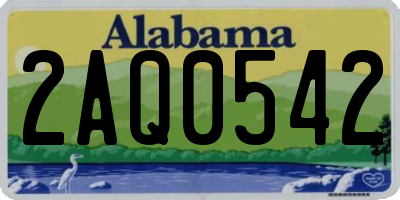 AL license plate 2AQ0542