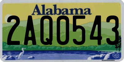 AL license plate 2AQ0543