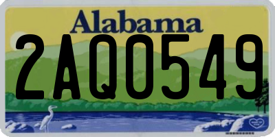 AL license plate 2AQ0549