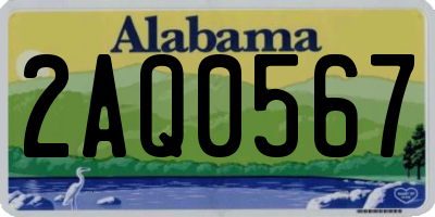AL license plate 2AQ0567