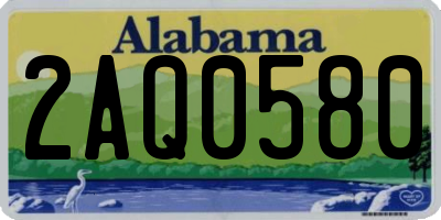 AL license plate 2AQ0580