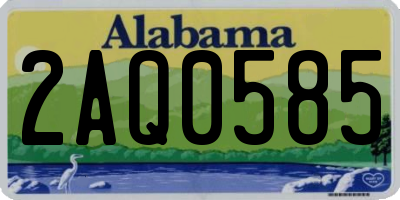 AL license plate 2AQ0585