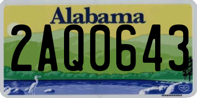 AL license plate 2AQ0643