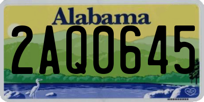 AL license plate 2AQ0645